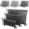 Various Black Cast Iron Radiators with Classic Designs for Home Heating