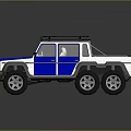 Industrial Heavy Duty Off Road Vehicle With Blue White Body Six Wheel And Roof Rack
