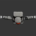 Game Movie Character In White Space Suit With Red Helmet Open Arms Pose