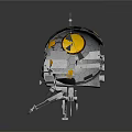 Futuristic Sci Fi Weapon With Yellow Black Spherical Components And Mechanical Legs 3d model