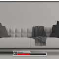 modern double sofa fabric double sofa 3d model