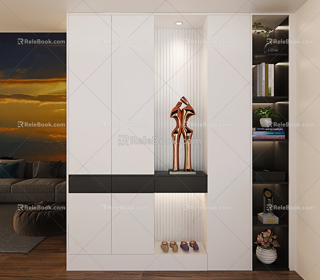 Shoe Cabinet Entrance Cabinet 3d model