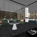 Modern Hall Hotel Lobby Hotel Lobby Hotel Reception Area Reception Cashier Reception Rest Area 3d model