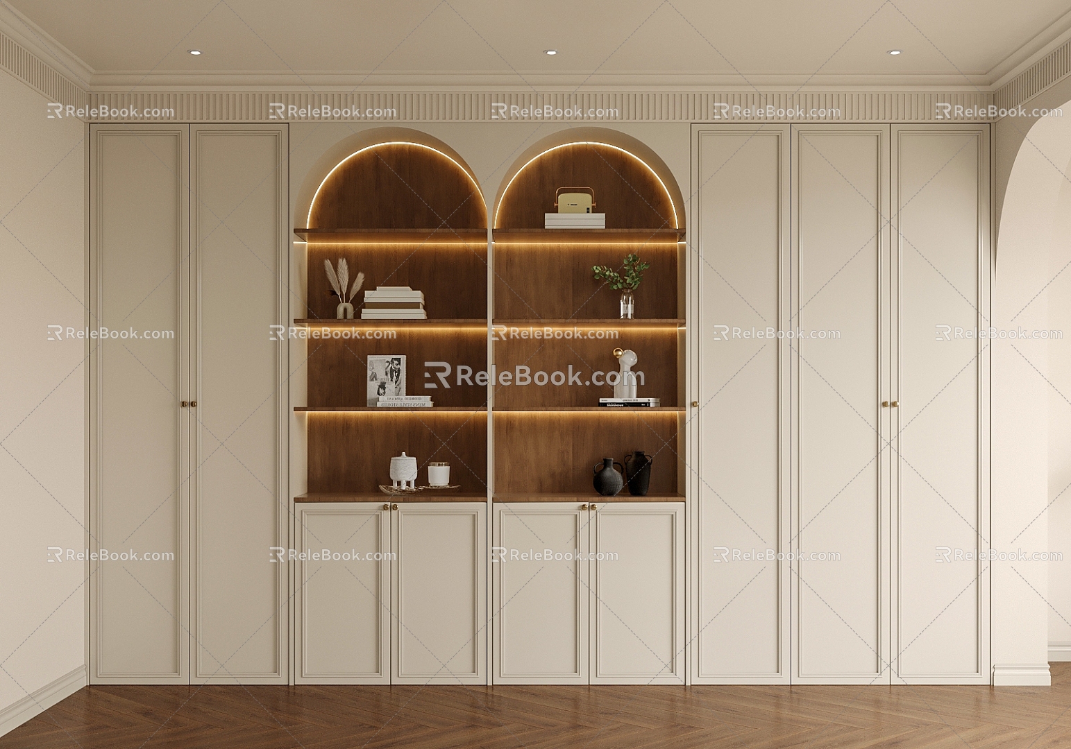 French Decorative Cabinet Bookcase Locker 3d model