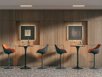 Cassina small bar chair bar chair decorative painting 3d model