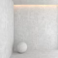 Gray Concrete Wall Component With Smooth Sphere Decoration In Modern Space 3d model