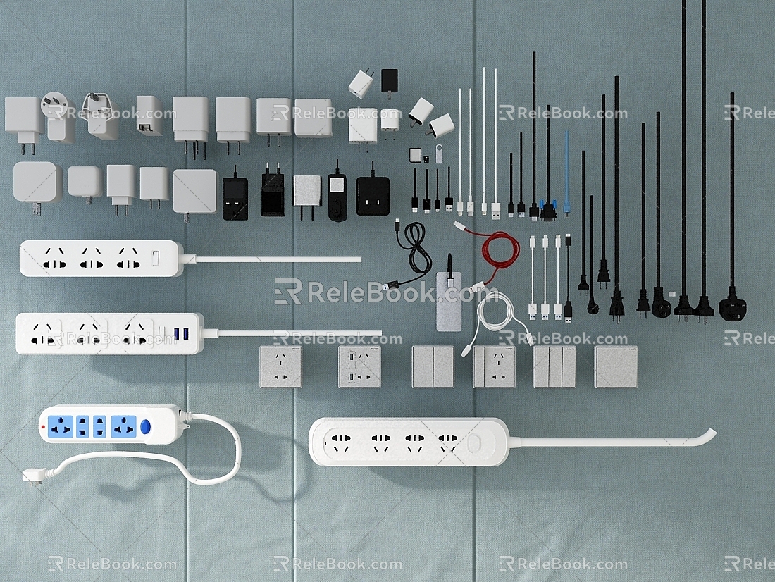 Plug-in socket plug charging head charging cable power cord power plug model