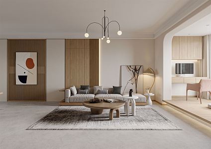 modern living room 3d model