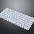Slim White Wireless Computer Keyboard with Compact Design for Typing and Use 3d model