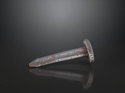 Durable Metal Hardware Tool Nail With Threaded Shank And Flat Head For Construction 3d model