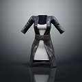 Stylish Black Long Leather Coat With Belt And White Inner Design
