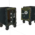 Vintage National Safe Deposit Commercial Safes With Wheels And Open Door Design