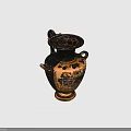 Antique Style Black And Gold Decorative Vase With Mythological Patterns For Home Furniture
