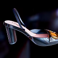 Christian Dior Women's Transparent Slingback High Heels With Golden Buckle And Stiletto Heel
