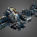 Futuristic Cosmic Spaceship With Complex Mechanical Design Industrial Style And Modular Components 3d model