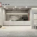 Modern Bubble Tea Shop Interior With Counter Sofa And Lighting Equipment