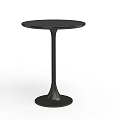 Stylish Black Round Coffee Table with Modern Tapered Pedestal Base Design