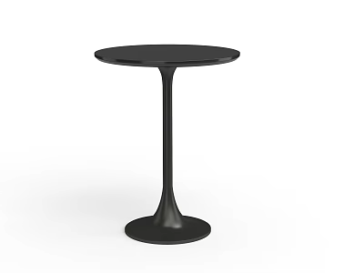 Stylish Black Round Coffee Table with Modern Tapered Pedestal Base Design 3d model