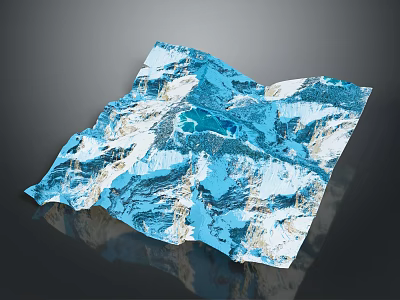 Scenic Snow Covered Mountains With Blue Glaciers And Natural Terrain 3d model