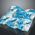 Scenic Snow Covered Mountains With Blue Glaciers And Natural Terrain