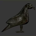 Ancient Bronze Flying Bird Sculpture With Intricate Hollowed Patterns And Standing Posture