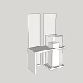 Modern White Display Shelves With Transparent Panels And Minimalist Design For Retail