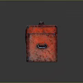 Red Vintage Toolbox With Metal Latches Handle And Shiny Surface