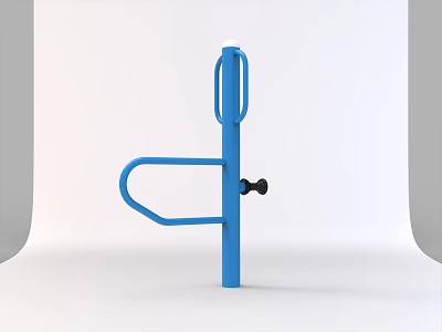 Blue Vertical Fitness Equipment With Horizontal Handle For Home Gym Exercise Training 3d model