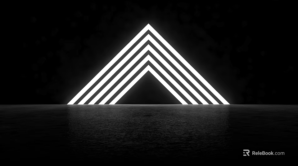 Modern Commercial LED Lighting Equipment With Multiple White Lines Forming Triangular Structure 3d model 