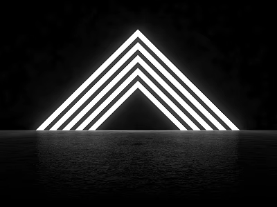 Modern Commercial LED Lighting Equipment With Multiple White Lines Forming Triangular Structure 3d model