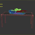 Tactical Sniper Rifle With Scope Displayed On Metal Table Blue Mat