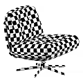 Green Modern Accent Chair With Button Tufted Backrest Plush Cushion Seat and Metal Swivel Base