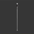 Decorative Polearm Weapon With Silver Handle Black Blade And Red Serrated Edges Design