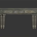 Vintage Console Table Furniture With Curved Top Decorative Drawers And Carved Wooden Legs