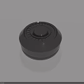 Black Round Textured Industrial Knob With Central Protrusion And Smooth Surface 3d model