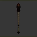Ancient Melee Weapon With Spiked Head And Wooden Handle Design