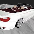 White BMW Convertible With Open Top Brown Seats And Sporty Design