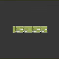 Green Modern Building Model Design With Multiple Windows And Gray Platform