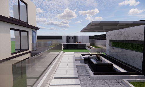 Modern Garden Roof Garden Exhibition Area Landscape 3d model