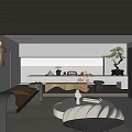 Modern Living Room Interior With Large Window Mountain View Sofa Coffee Table And Bonsai Plant