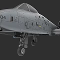 Gray Fighter Jet With Number 704 Detailed Cockpit Engine And Landing Gear