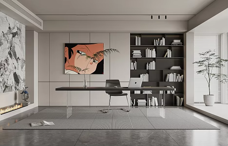 Modern study 3d model