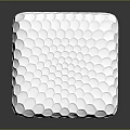 White Cube Shaped Electronic Device With Honeycomb Texture And Red Logo On Top 3d model