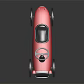 Red Vintage Style Kids Electric Toy Car With Steering Wheel And Black Seat
