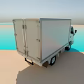 White Commercial Utility Van With Enclosed Cargo Box And Cab For Delivery Transport