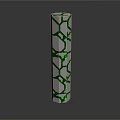 Modern Decorative White Column With Green Hexagonal Pattern And Dark Background 3d model