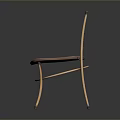 Modern Minimalist Single Chair with Wooden Seat and Metal Ladder Back Design