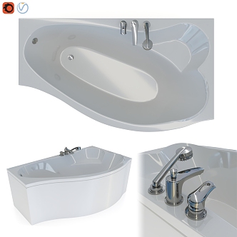 Jane European Bathtub 3d model