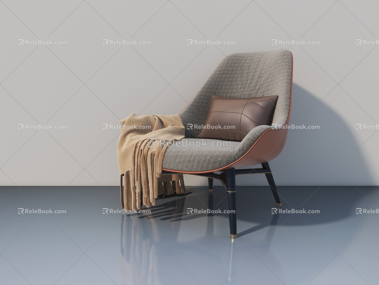 Rest recliner seat coffee table rocking chair 3d model