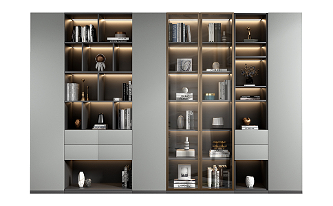 Modern bookcase 3d model